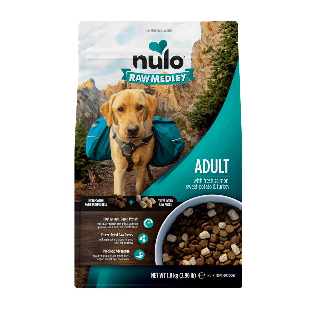 NULO RM sausā barība suņiem, lasis/batātes/tītars, 1,8kg - Produkta attēls
