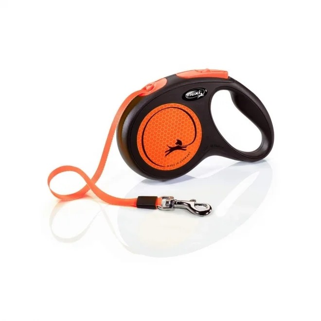 FLEXI Neon lentes veida pavada M/5m, oranža - Produkta attēls 1
