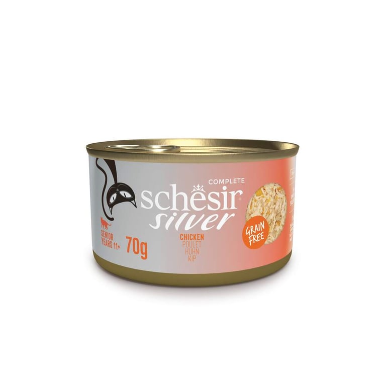Schesir Silver seenior kassi konserv, kana, 70 g