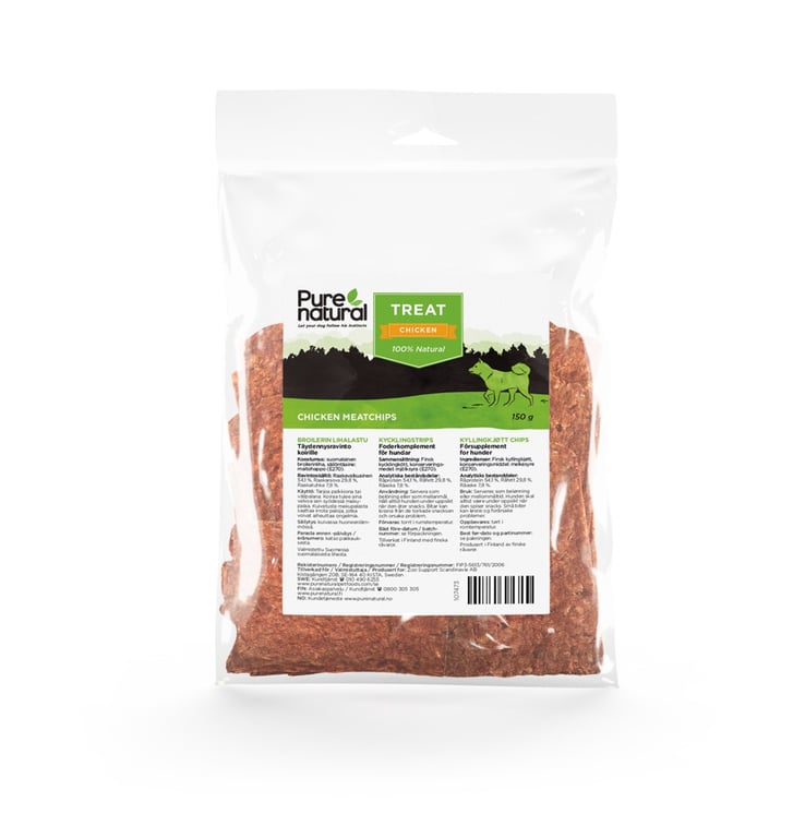 Purenatural džiovinti vištienos kąsneliai šunims, 150g