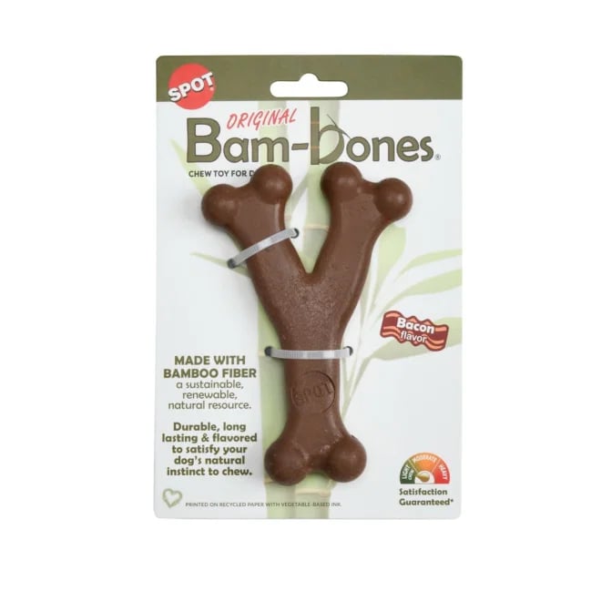 BamBones Whishbone košļājamā rotaļlieta suņiem, bekons, M - Produkta attēls