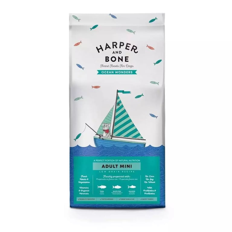 Harper and Bone Ocean Wonders väikest tõugu koera kuivtoit, 10 kg