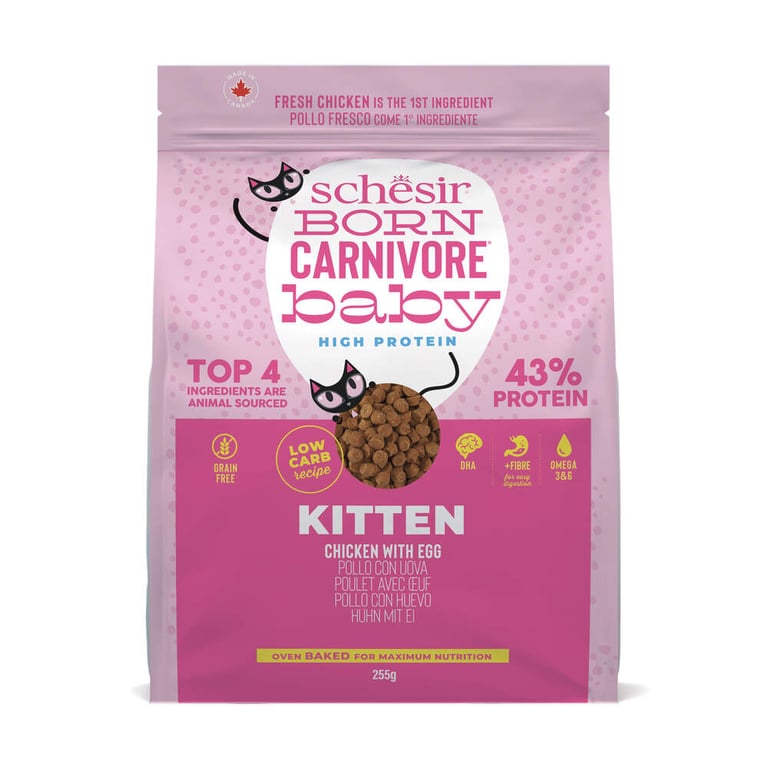 Schesir Born Carnivore kassipoja kuivtoit, kana/muna, 255 g