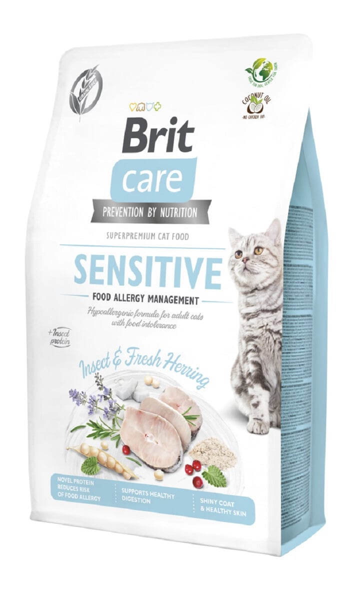 Brit Care sausas maistas katėms su vabzdžiais/šviežia silke, 400g - 