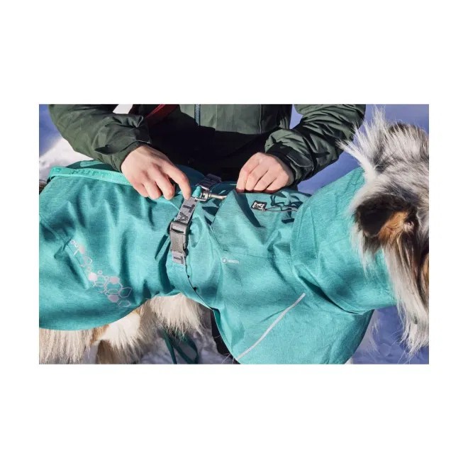 HURTTA Monsoon Coat II ECO lietusmētelis suņiem 35 cm, zilganzaļš - Produkta attēls 5