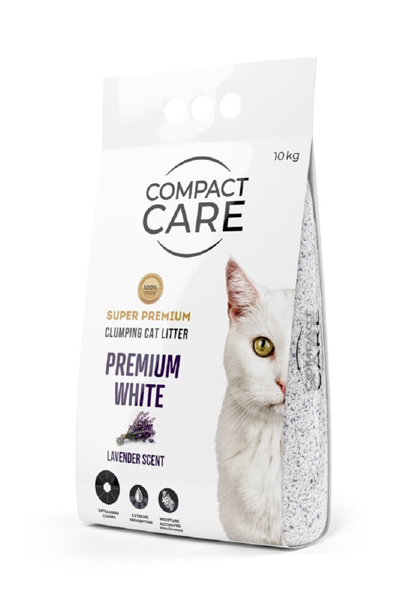 Compact Care Premium White kraikas katėms, levandų kvapo, 10 kg - 