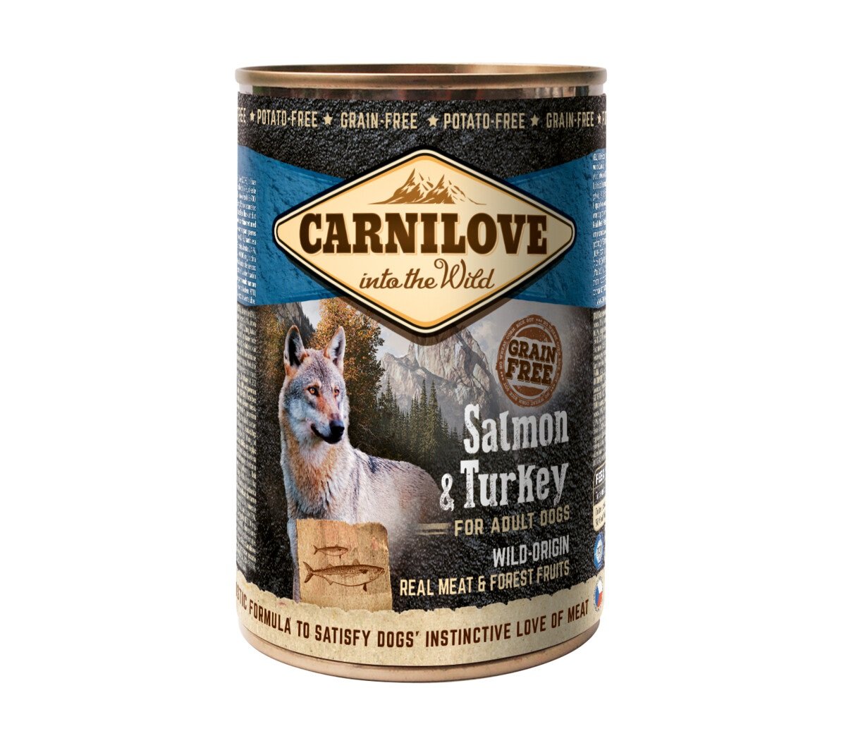 Carnilove konservuotas maistas šunims, su lašiša ir kalakutiena, 400g - 