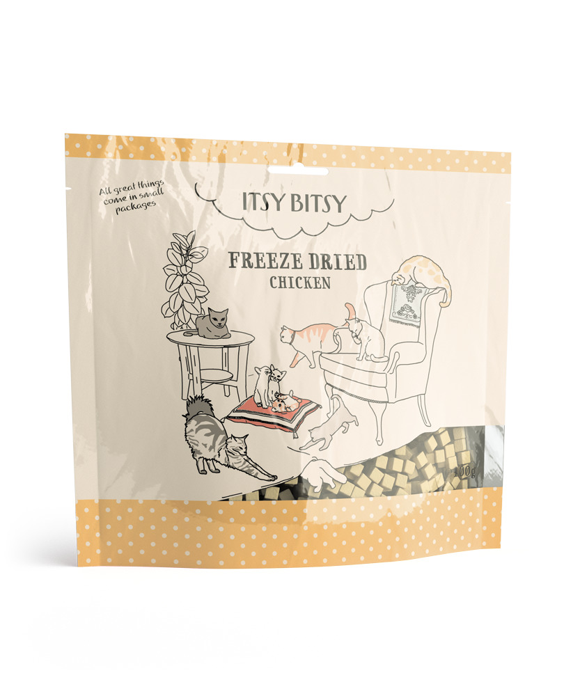 ITSY BITSY Liofilizēti kārumi kaķiem, vistas fileja, 100g - Produkta attēls