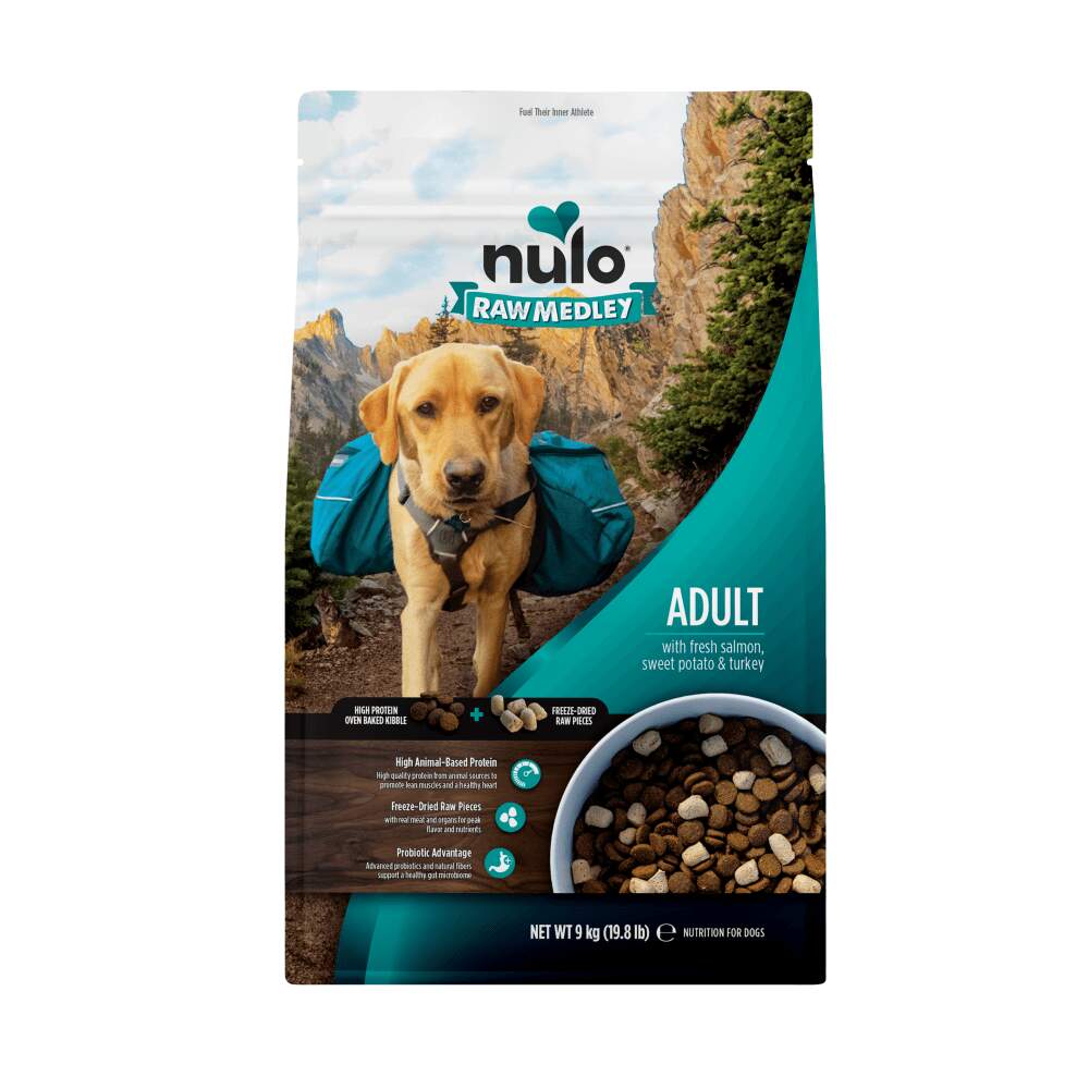 NULO RM sausā barība suņiem, lasis/batātes/tītars, 9kg - Produkta attēls