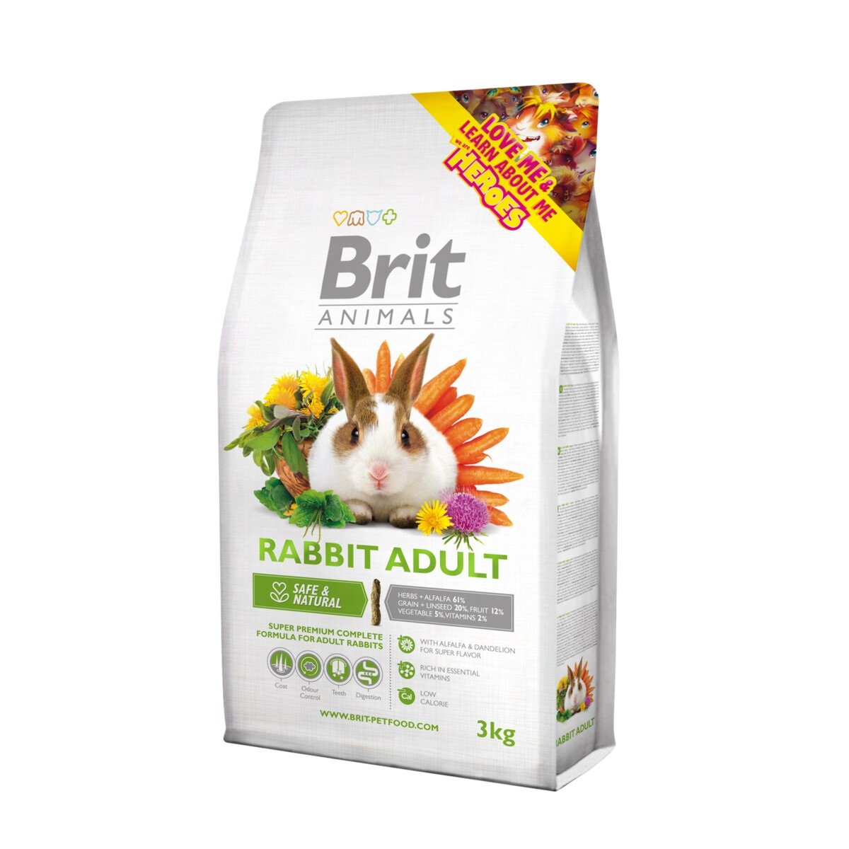 Brit Animals maistas suaugusiems triušiams, 3kg - 