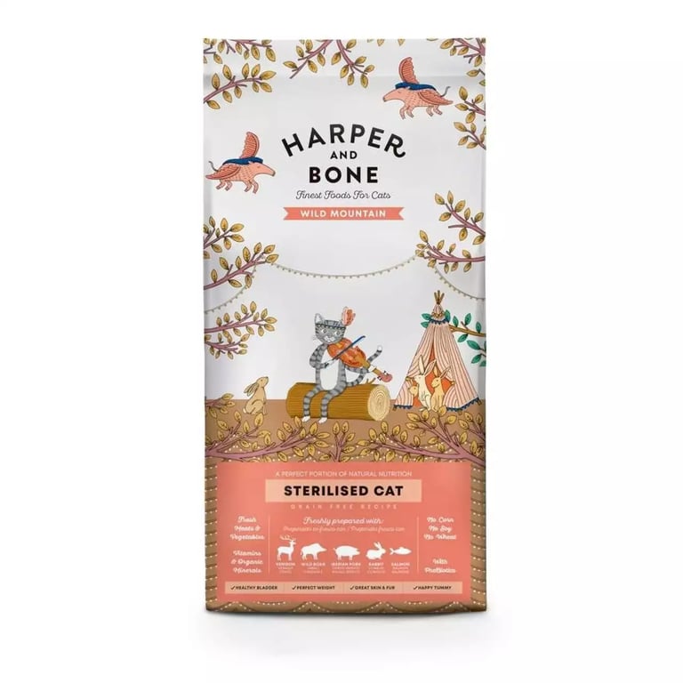 Harper and Bone Wild Mountain steriliseeritud kassi kuivtoit, 1,5 kg