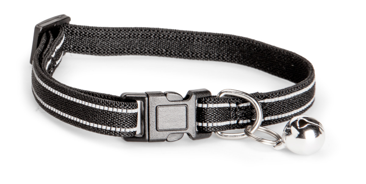 BASIC Elastic atstarojoša kaklasiksna kaķiem, 30cm, melna - Produkta attēls