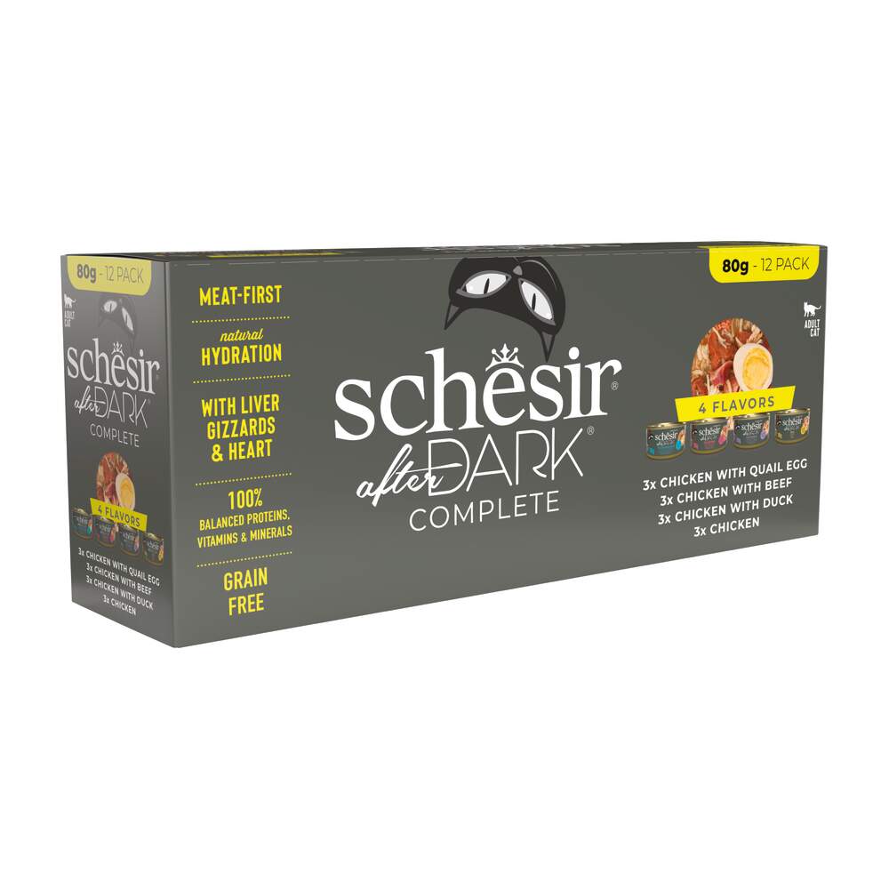 Schesir After Dark kassi konservi multipakk, kana,  12 x 80 g - Tootepilt