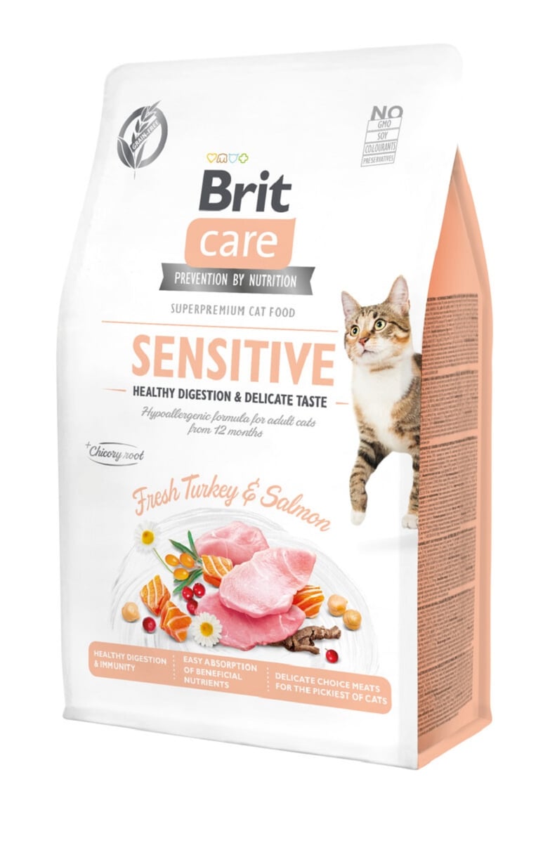 Brit Care sausas maistas katėms, su kalakutiena ir lašiša, 400g - 