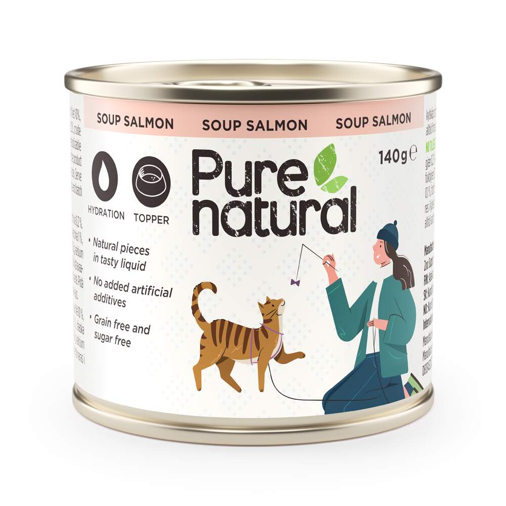 Purenatural kassisupp, lõhe, 140 g - Tootepilt