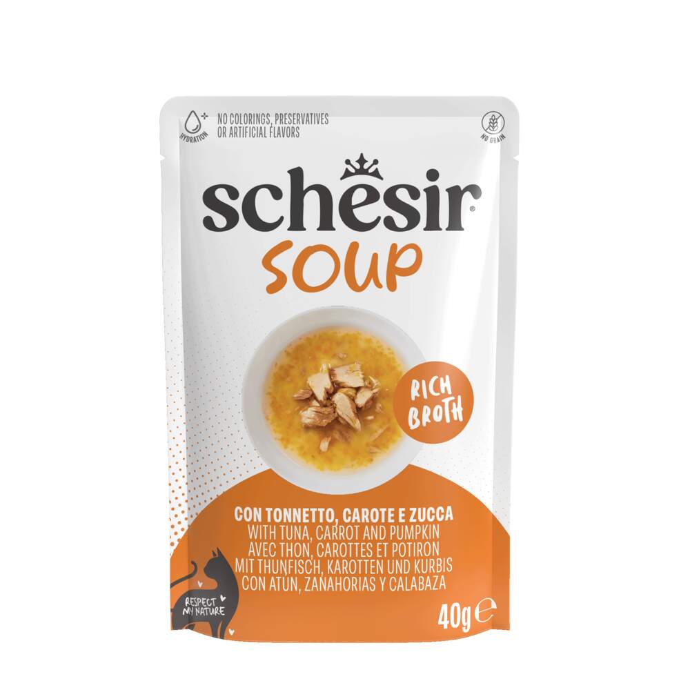 Schesir zupa kaķiem, tuncis/ķirbis, 40g - Produkta attēls