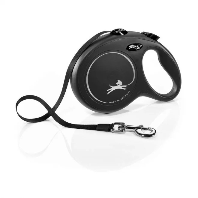 Flexi Classic automatinis juostinis pavadėlis, L/8 m, juodas -  1