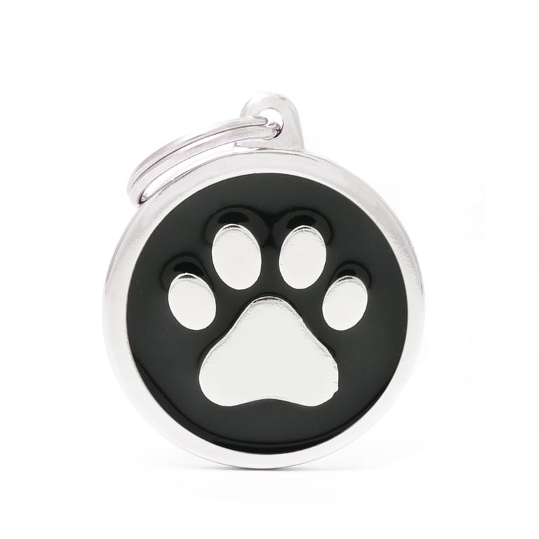My Family Charm Black Big Circle Paw pakabukas, juodas -  2
