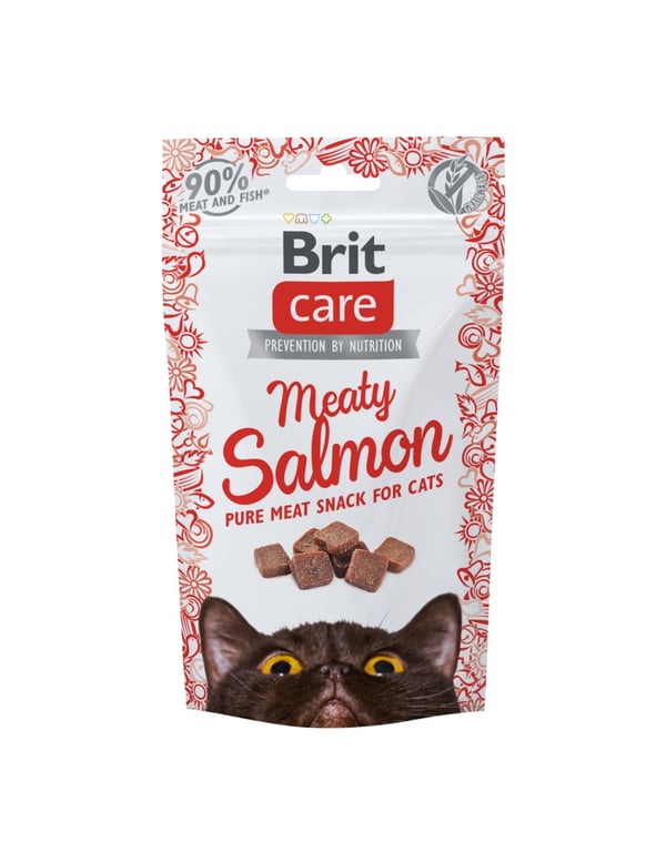 Brit Care Meaty mėsingi skanėstai katėms su lašiša, 50 g
