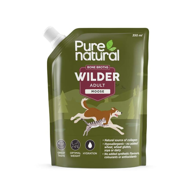 Purenatural Wilder Bone buljons suņiem, alnis, 350 ml