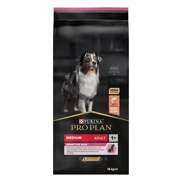 Purina PRO PLAN Medium Adult Sensitive Skin with OPTIDERMA®, 14kg