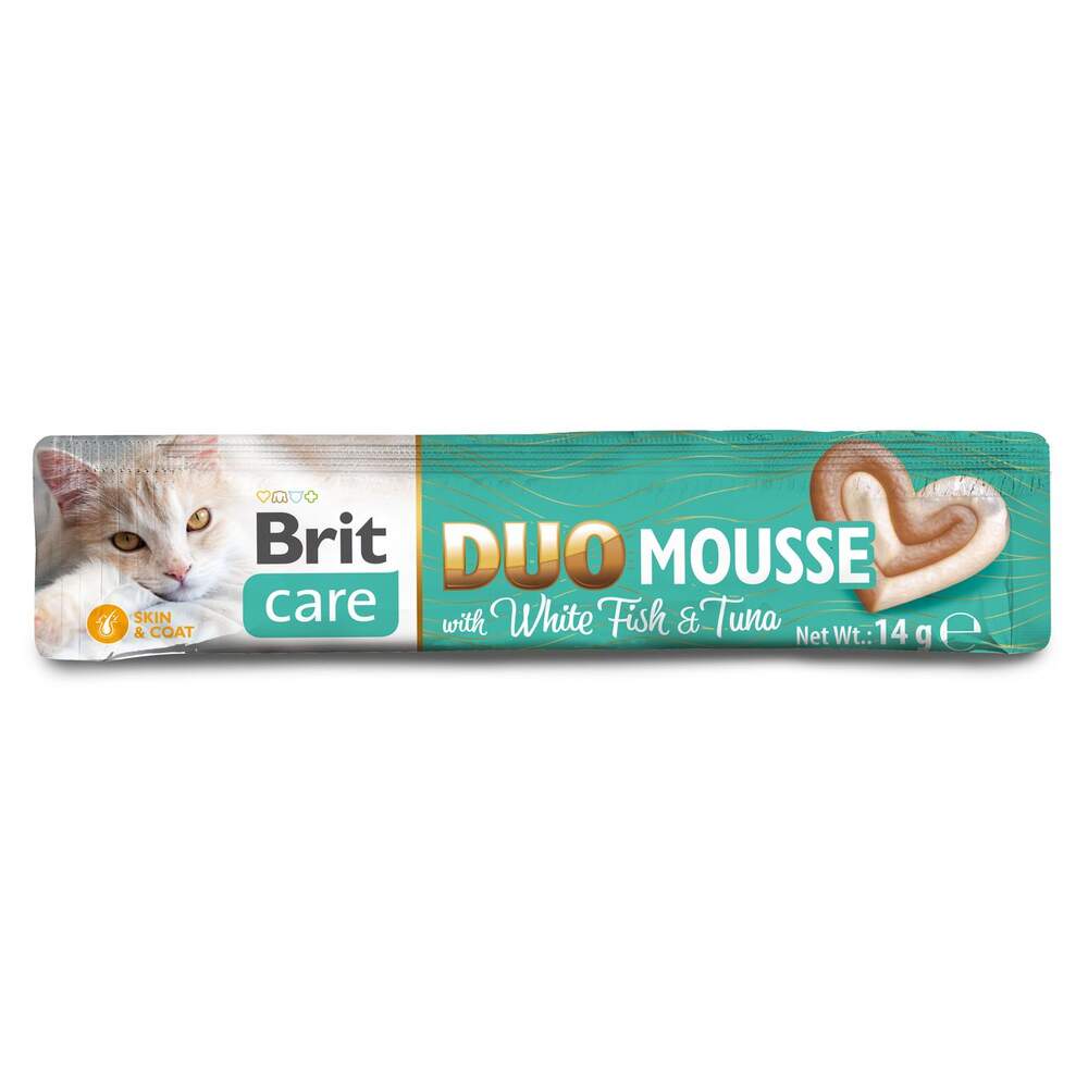 Brit Care Duo Mousse kārums kaķiem, baltā zivs/tuncis, 4x14 g - Produkta attēls