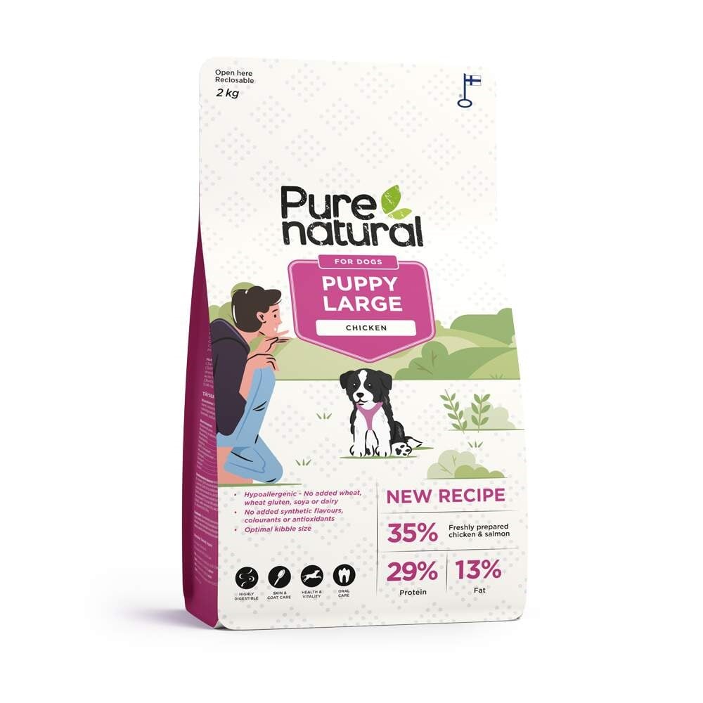 Purenatural sausas maistas didelių veislių šuniukams su višt., 2 kg -  1