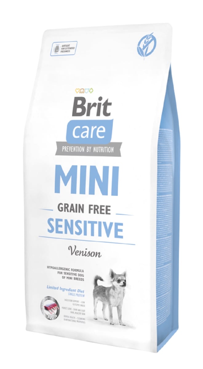 Brit Care mini sensitive begrūdis maistas šunims, 7kg - 