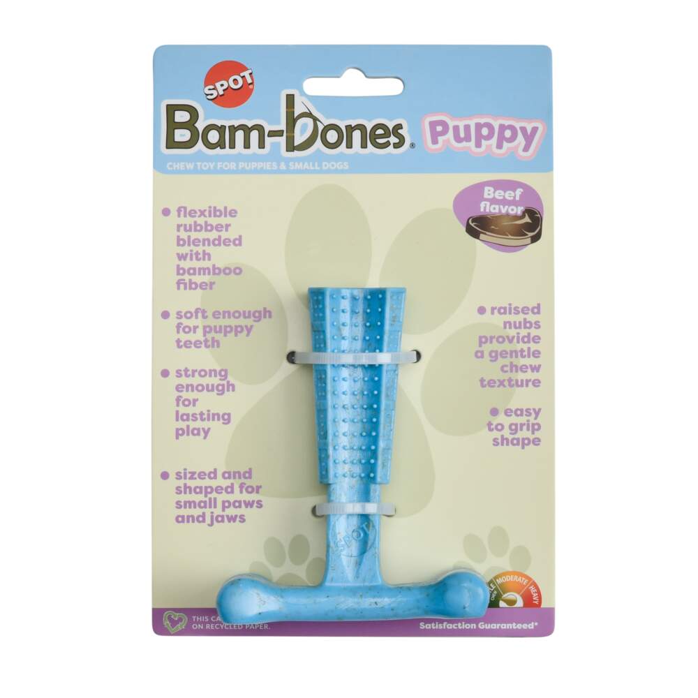 BamBones Puppy košļājamā rotaļlieta kucēniem, liellops, zila - Produkta attēls