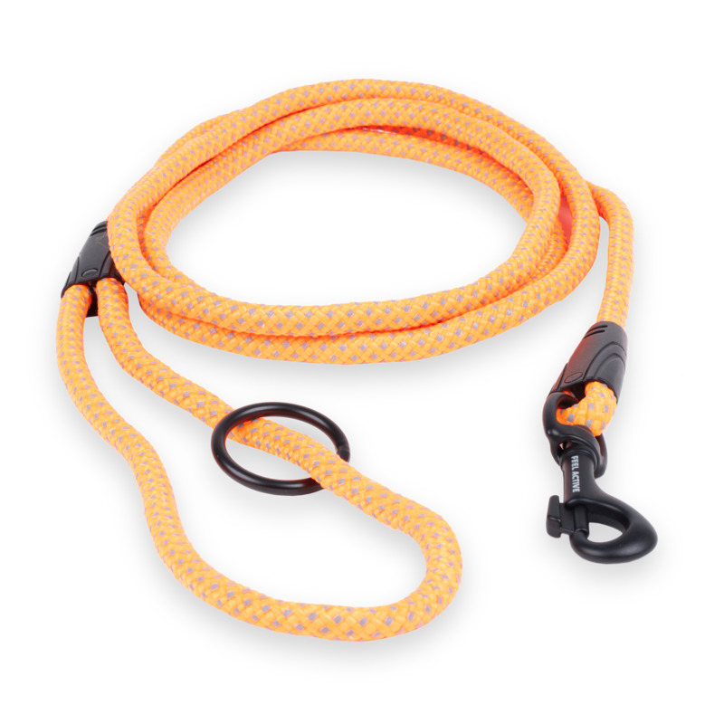 FEEL ACTIVE Rope Virves pavada suņiem, 6 mm x 180 cm, oranža - Produkta attēls