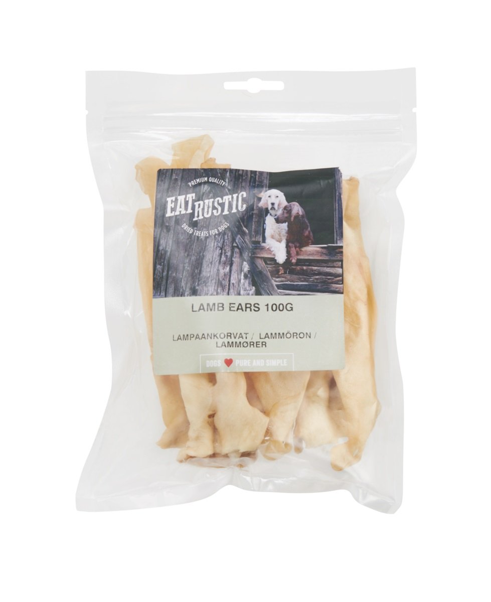 EAT RUSTIC dabīgs gardums suņiem, jēra ausis 100g - Produkta attēls