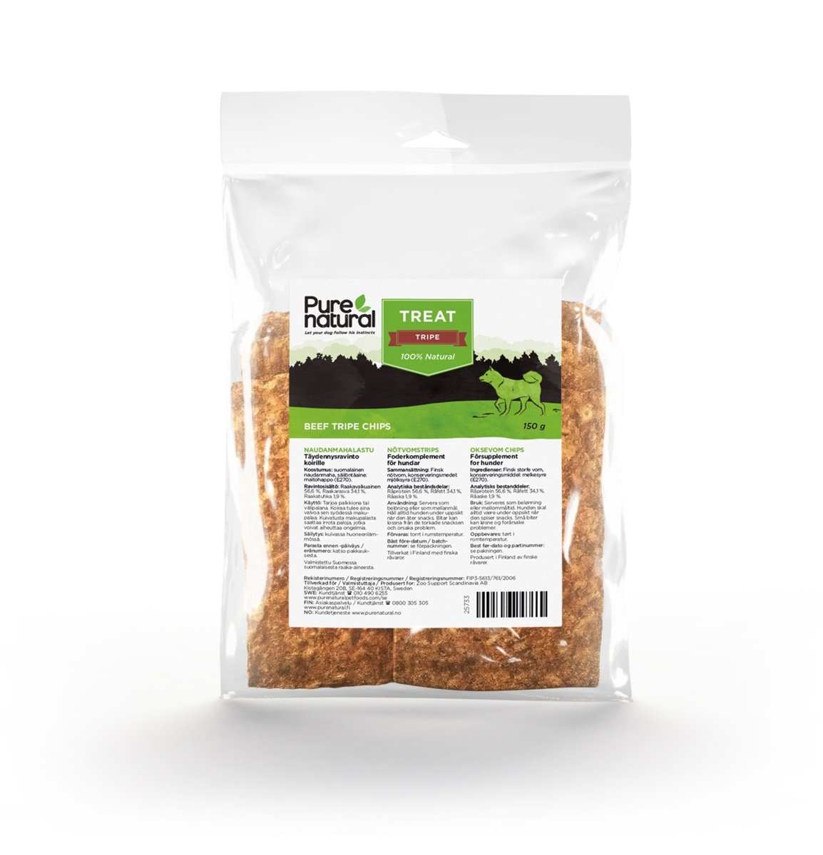 Purenatural jautienos traškučiai šunims, 150g -  1
