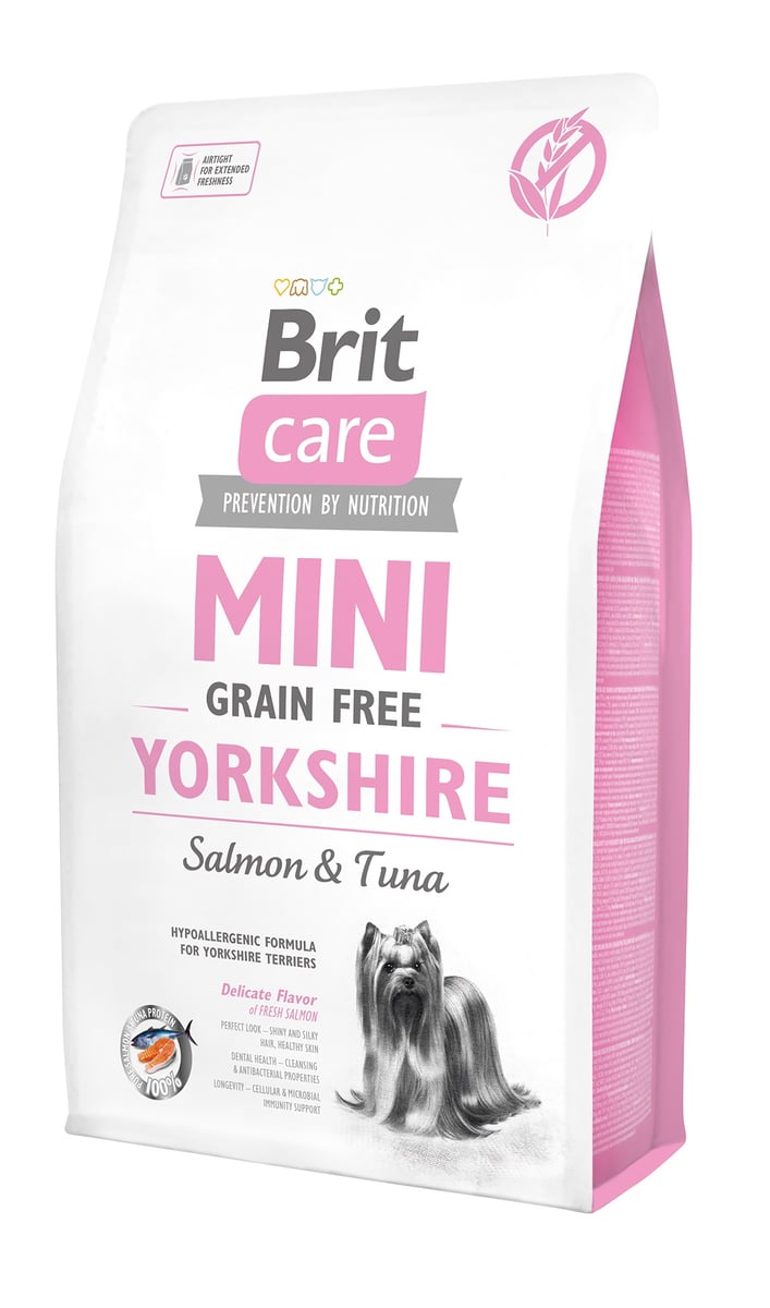 Brit Care Mini Yorkshire sausas šunų maistas su lašiša ir tunu, 2kg - 