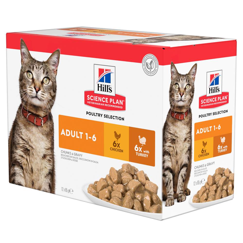 Hill's SP kassi einekotikeste multipakk, kana/kalkun, 12x85 g - Tootepilt