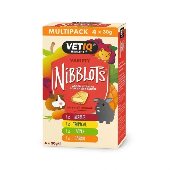 VetIQ Nibblots maiuste multipakk väikeloomadele, 4x30 g. - Tootepilt