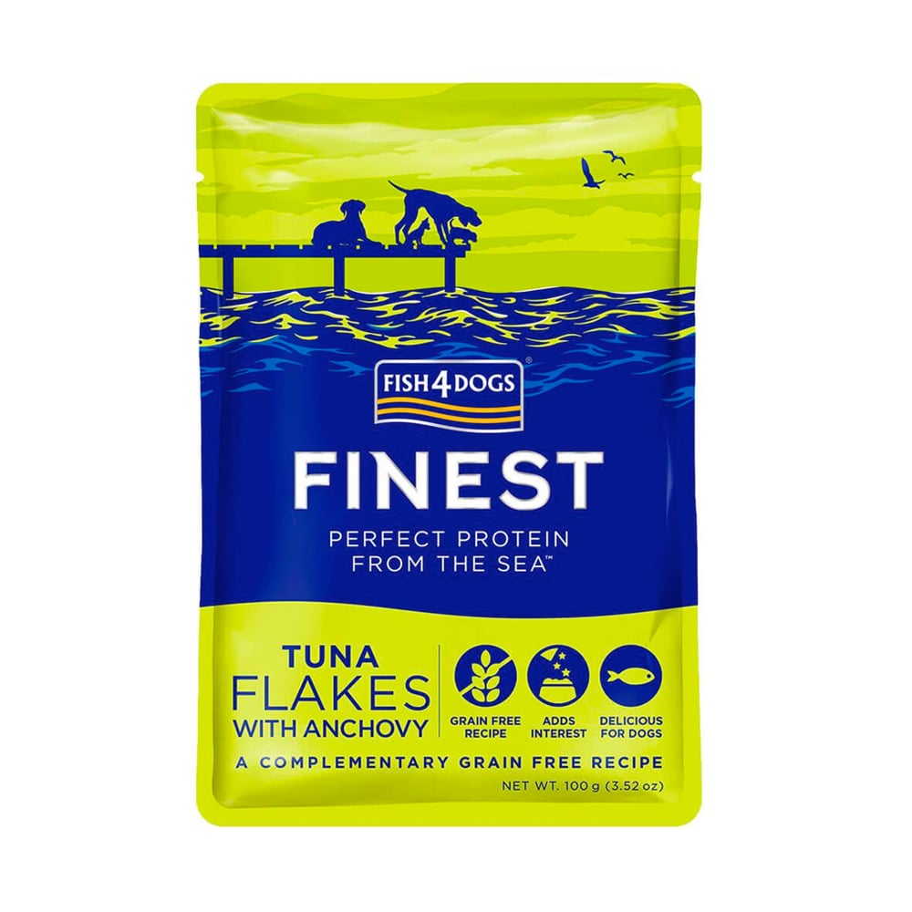 Fish4Dogs Finest Flakes einekotike koertele, tuunikala/anšoovis 100 g - Tootepilt