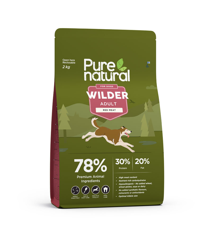 Purenatural  sausas maistas suaugusiems šunims su raudona mėsa, 2 kg -  1