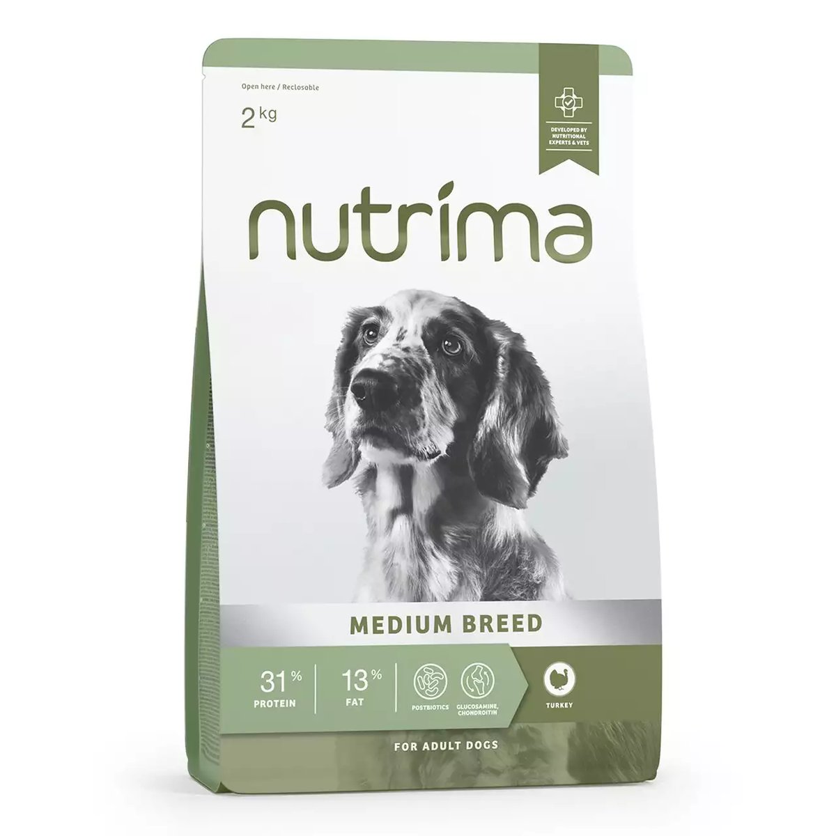 Nutrima Medium sausā barība suņiem, tītars, 2kg - Produkta attēls