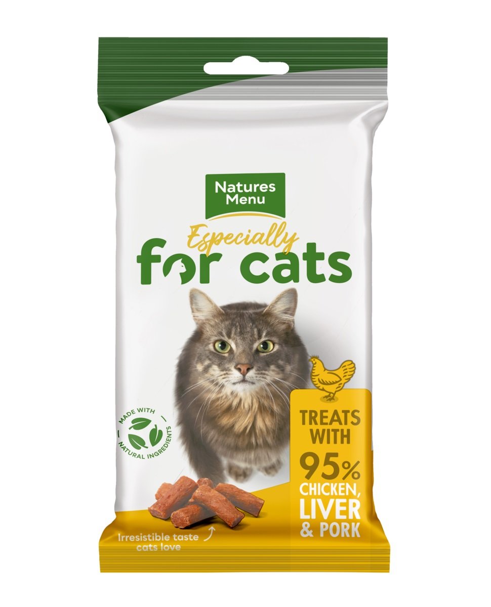 Natures Menu skanėstai katėms, su vištiena, kepenimis/kiauliena, 60g - 