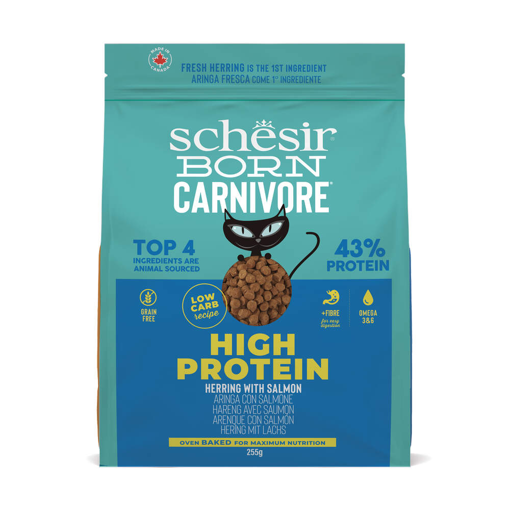 Schesir Born Carnivore kassi kuivtoit, heeringas/lõhe, 255 g - Tootepilt