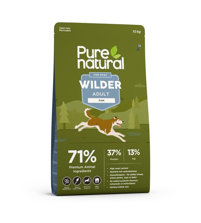 PURENATURAL Wilder sausā barība suņiem, zivis, 10kg