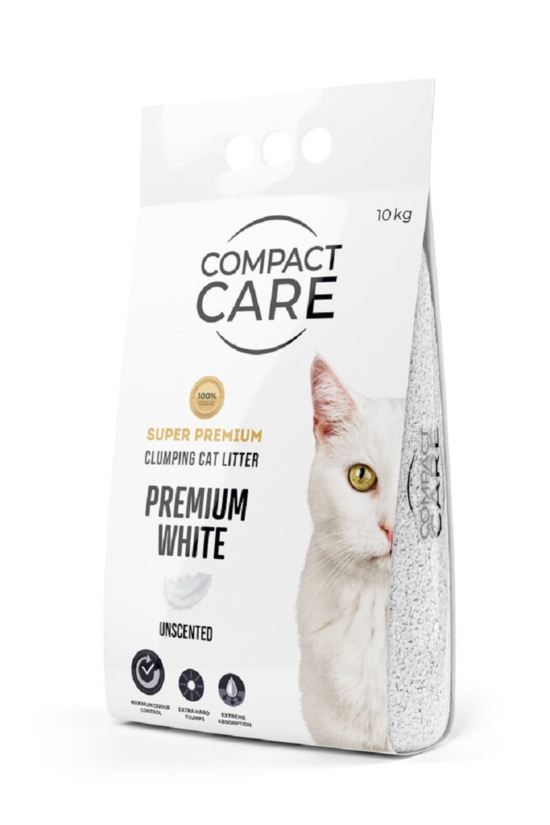 Compact Care Premium White kraikas katėms, bekvapis, 10 kg -  1