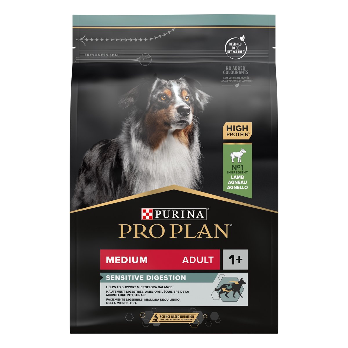 Pro Plan sausas maistas vidutinių veislių šunims su ėriena, 3 kg - 