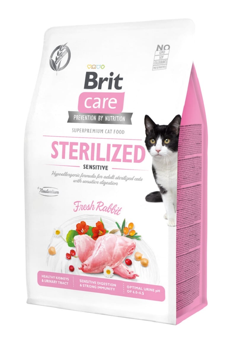 Brit Care sausas maistas sterilizuotoms katėms, su triušiena, 400g - 