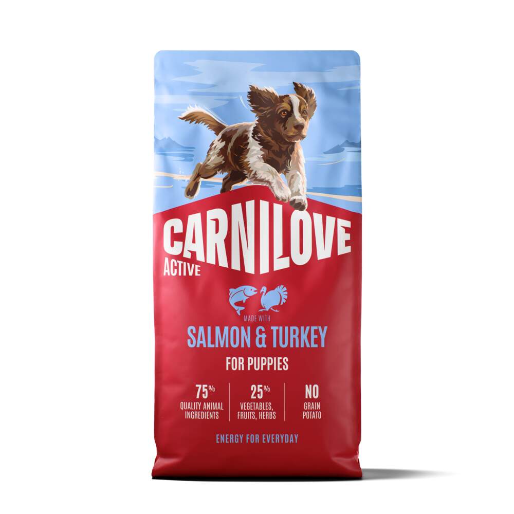 CARNILOVE ACTIVE sausā barība kucēniem, lasis/tītars, 12kg - Produkta attēls