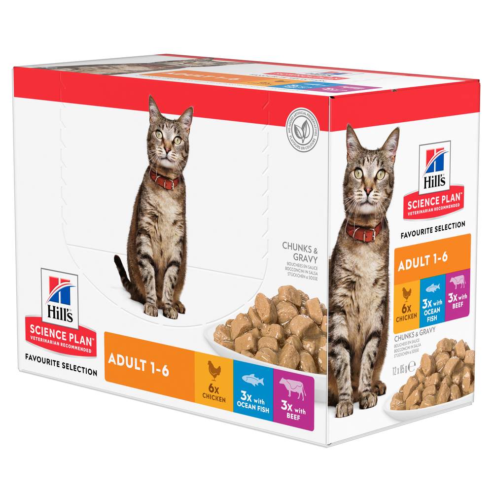 Hill's SP kassi einekotikeste multipakk, kana/veis/kala, 12x85 g - Tootepilt