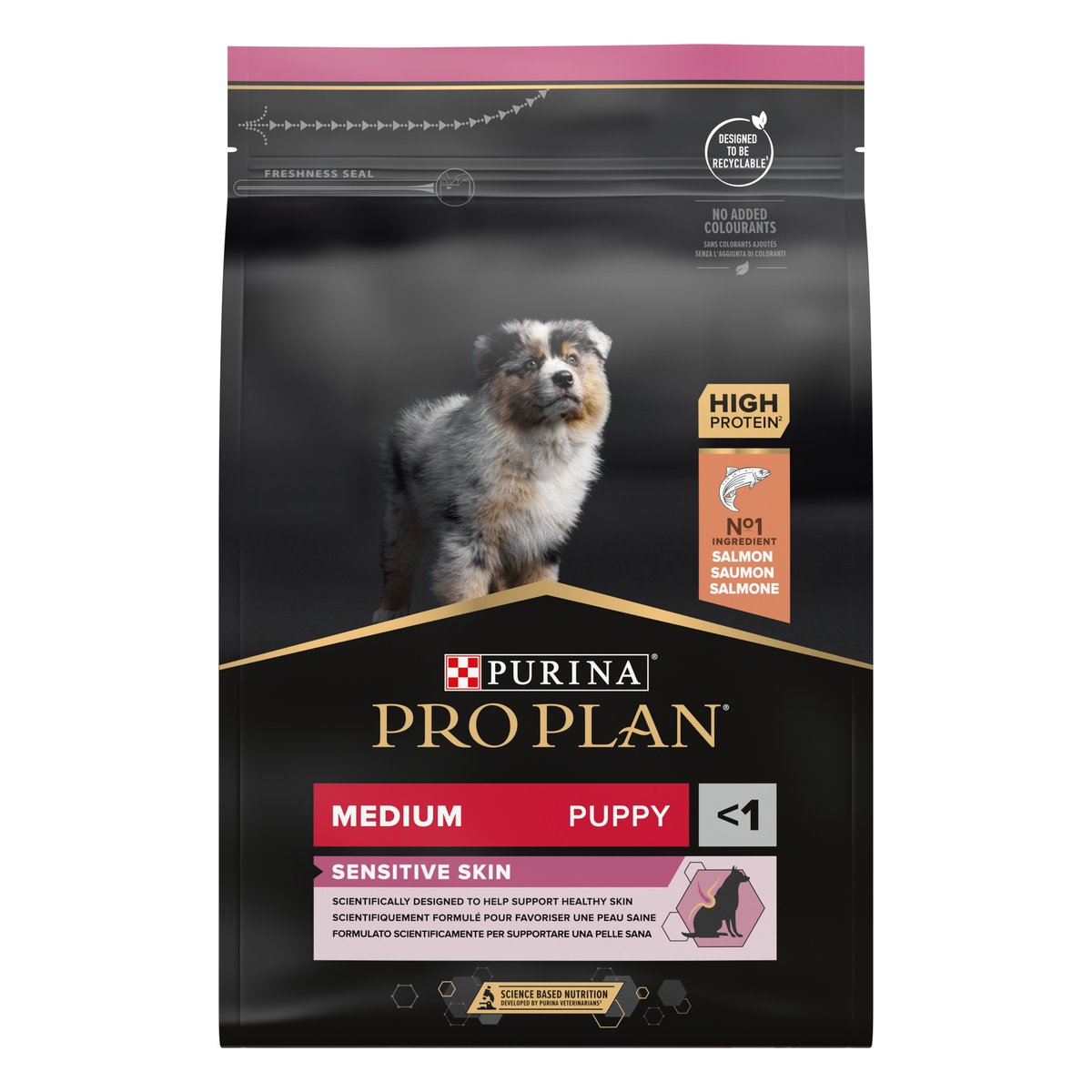 PRO PLAN Medium Puppy SensSkin sausā barība kucēniem, lasis, 3kg - Produkta attēls
