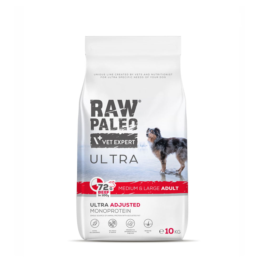 Raw Paleo Ultra adult medium&large maistas šunims su jautiena, 10kg -  1