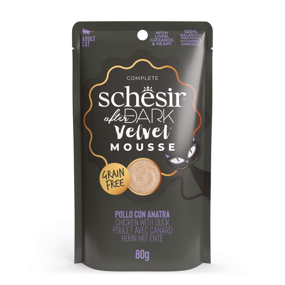 Schesir After Dark mitrā barība kaķiem, muss, vista/pīle, 80g - Produkta attēls