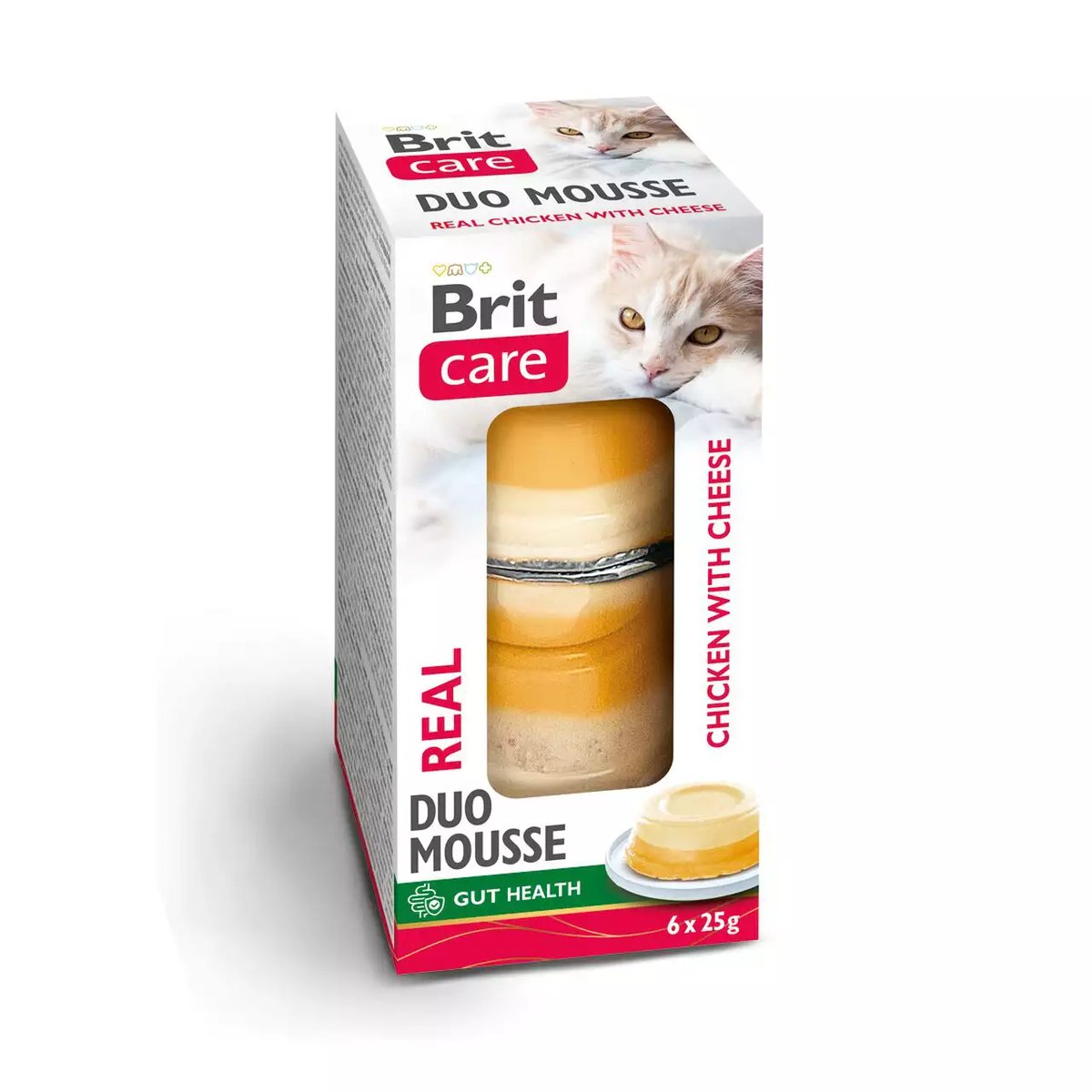 Brit Care Duo Mousse kassi konserv, kana/juust, 6 x 25 g - Tootepilt